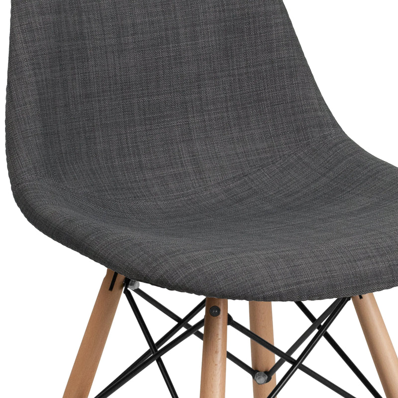 Jackson Siena Gray Fabric Chair with Wooden Legs iHome Studio