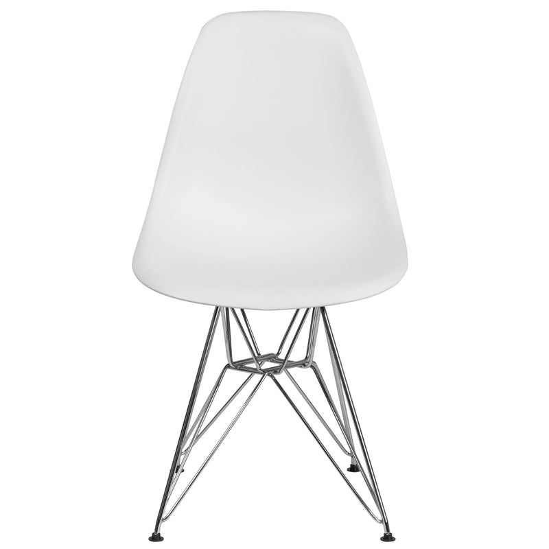 Jackson White Plastic Chair with Chrome Base iHome Studio