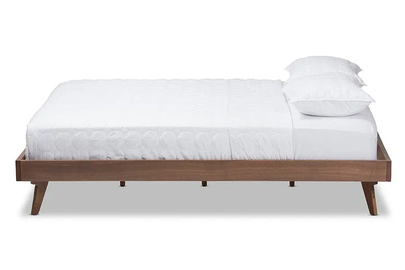 Jacob Walnut Brown Finished Solid Wood Platform Bed w/Angled Legs (King) iHome Studio