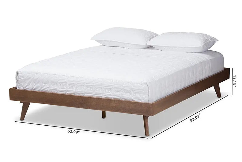 Jacob Walnut Brown Finished Solid Wood Platform Bed w/Angled Legs (King) iHome Studio