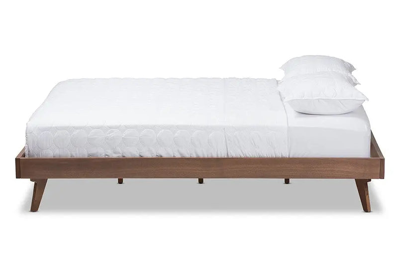 Jacob Walnut Brown Finished Solid Wood Platform Bed w/Angled Legs (Queen) iHome Studio