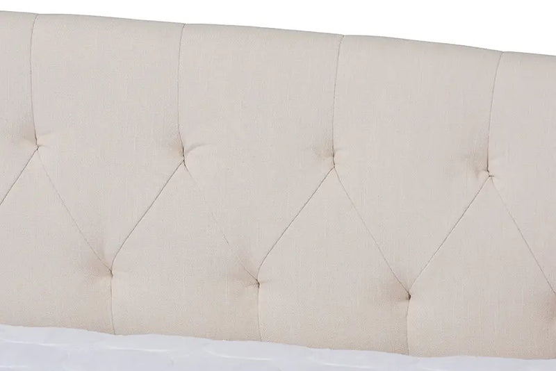 Jayleen Beige Fabric Upholstered Full Size Daybed iHome Studio