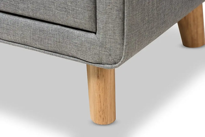 Jonesy Mid-Century Grey Fabric Upholstered 6-Drawer Dresser iHome Studio