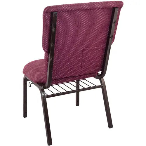 Juliet Burgundy Pattern Extra Wide Church Chair iHome Studio