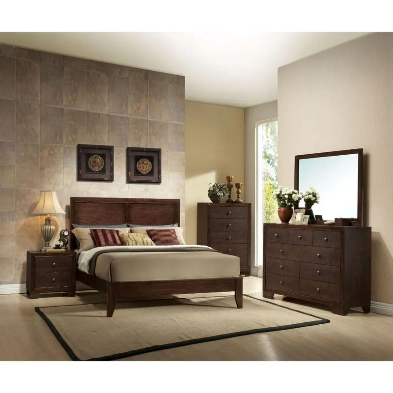 Kailey California King Bed w/Tapered Legs, Espresso iHome Studio