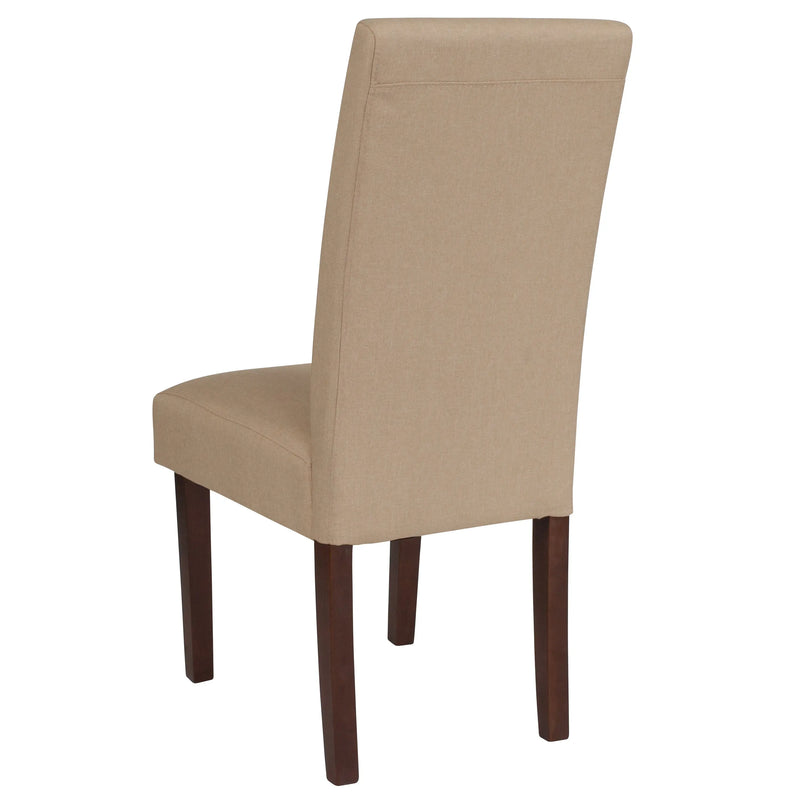 Katherine Beige Fabric Upholstered Panel Back Parsons Dining Chair iHome Studio