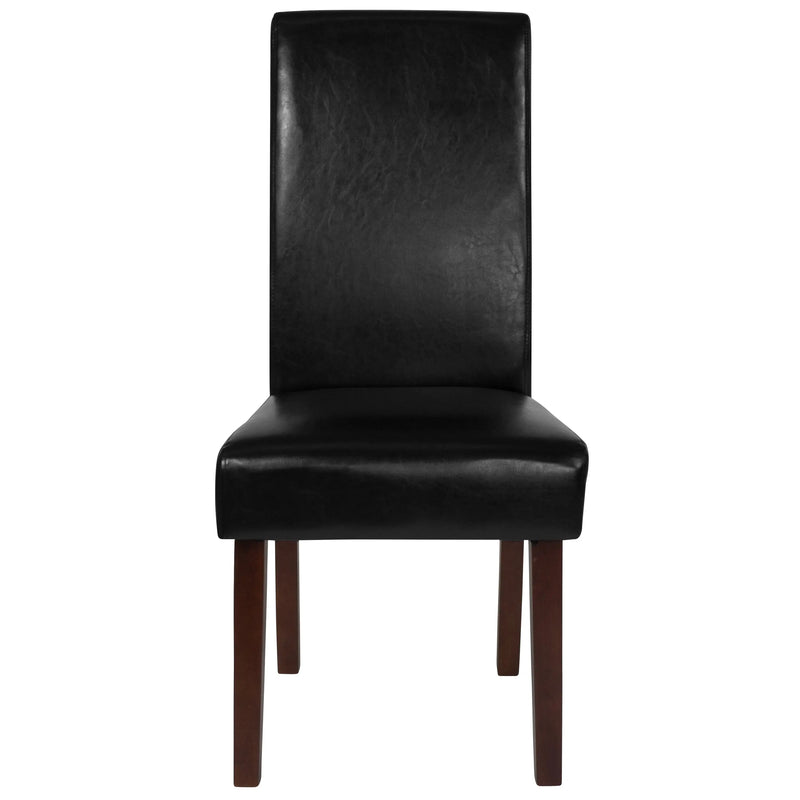 Katherine Black Faux Leather Upholstered Panel Back Parsons Dining Chair iHome Studio