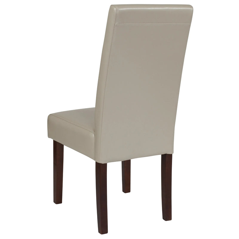 Katherine Ivory Faux Leather Upholstered Panel Back Parsons Dining Chair iHome Studio