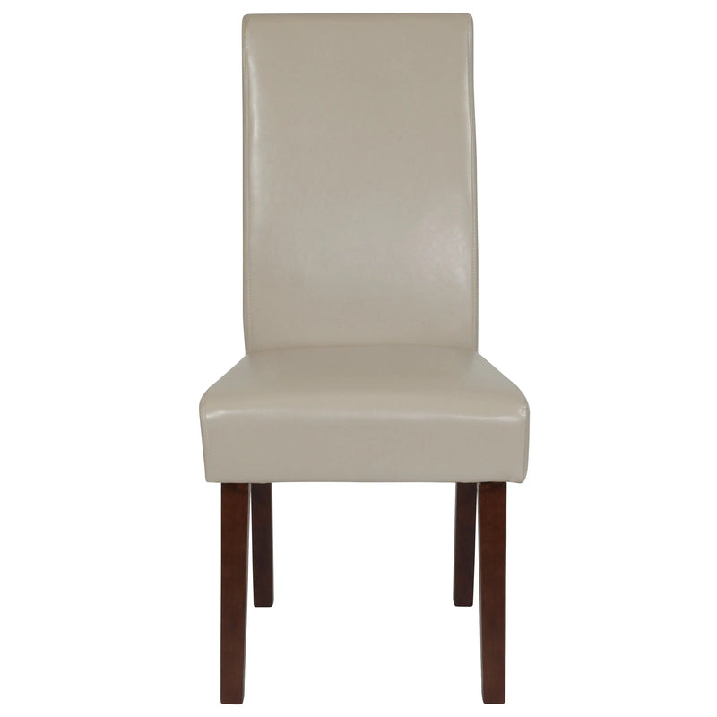 Katherine Ivory Faux Leather Upholstered Panel Back Parsons Dining Chair iHome Studio