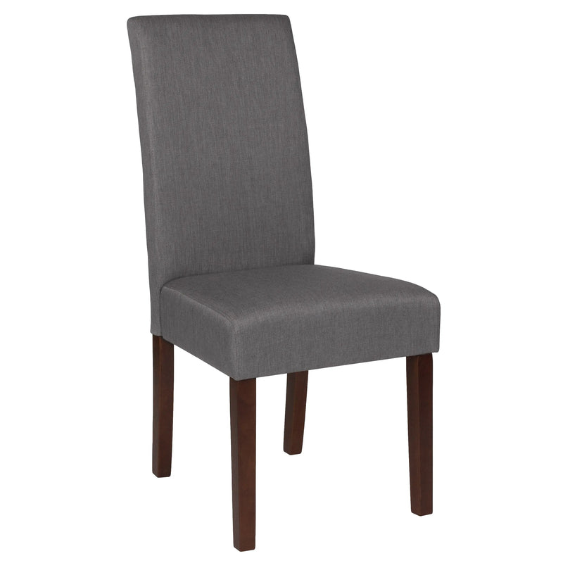 Katherine Light Gray Fabric Upholstered Panel Back Parsons Dining Chair iHome Studio