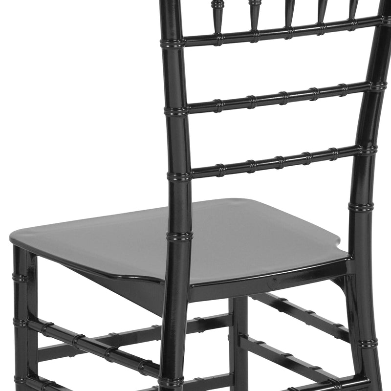 Katy Black Lightweight Resin Stacking Chiavari Chair iHome Studio