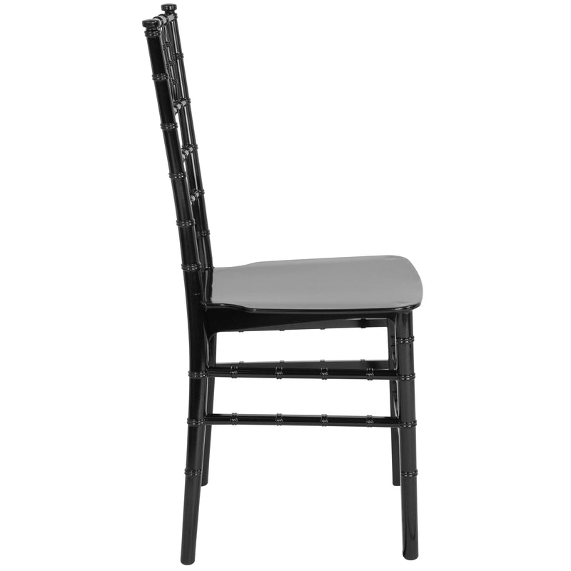 Katy Black Lightweight Resin Stacking Chiavari Chair iHome Studio