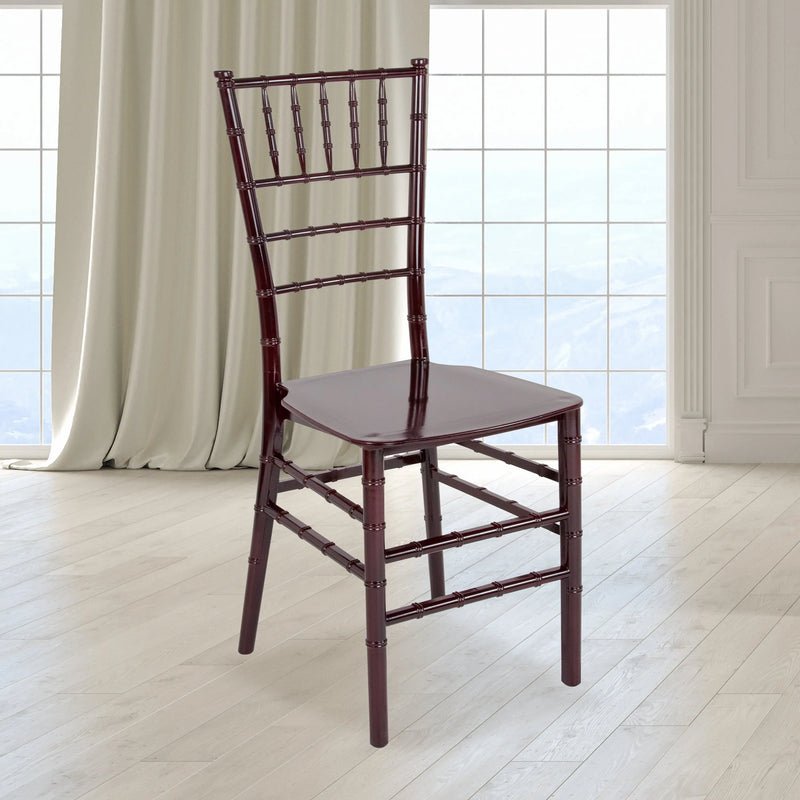 Katy Mahogany Lightweight Resin Stacking Chiavari Chair iHome Studio