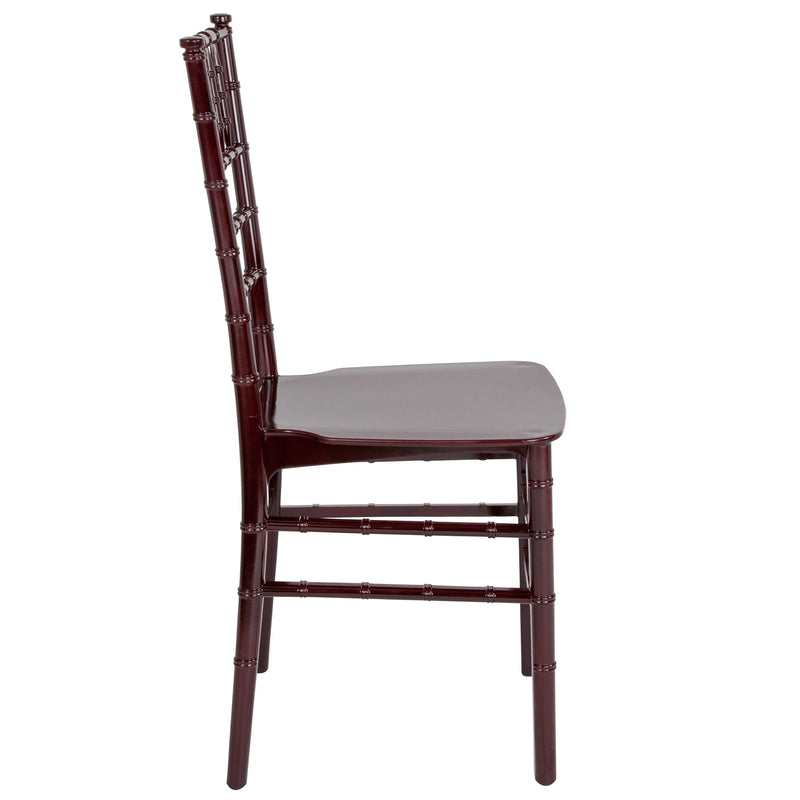 Katy Mahogany Lightweight Resin Stacking Chiavari Chair iHome Studio