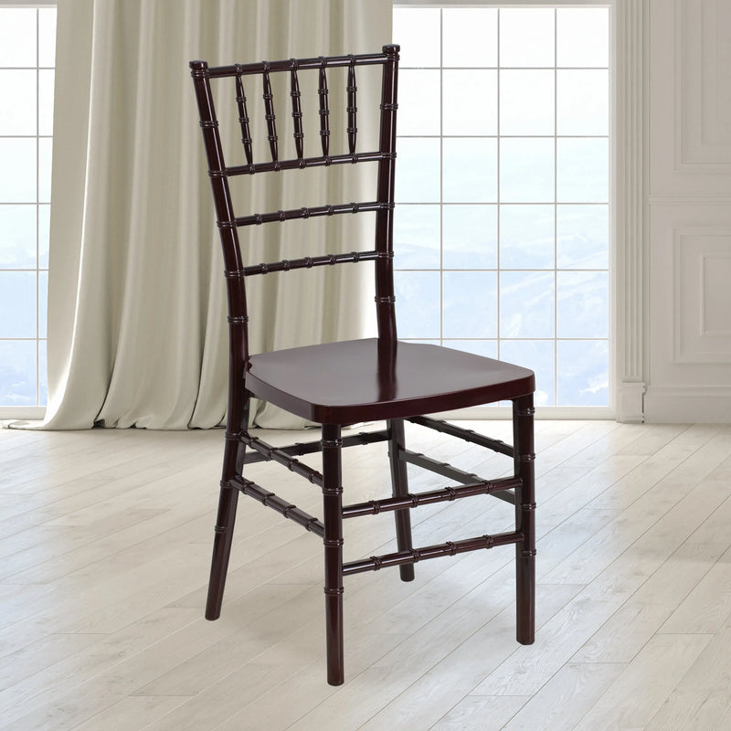 Katy Mahogany Resin Stacking Chiavari Chair iHome Studio