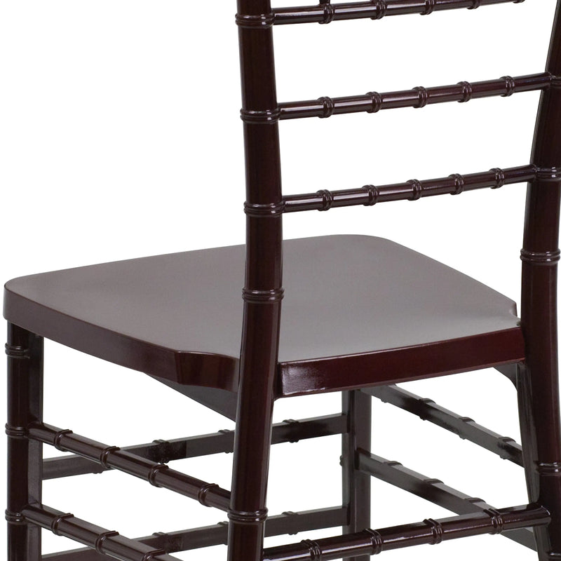Katy Mahogany Resin Stacking Chiavari Chair iHome Studio
