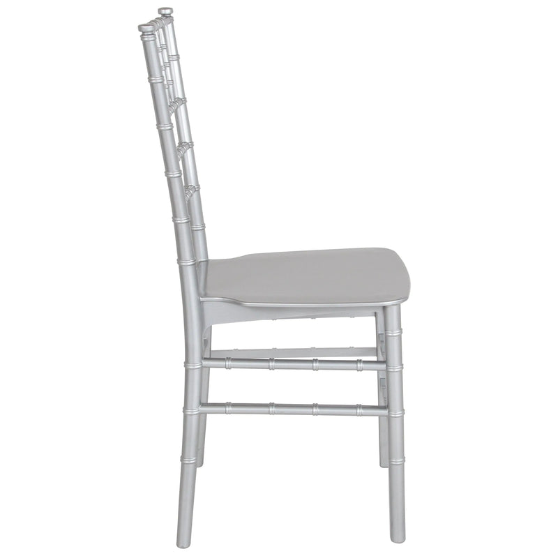 Katy Silver Lightweight Resin Stacking Chiavari Chair iHome Studio