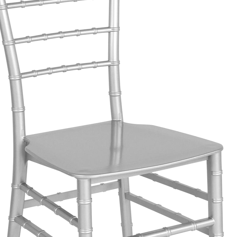 Katy Silver Lightweight Resin Stacking Chiavari Chair iHome Studio