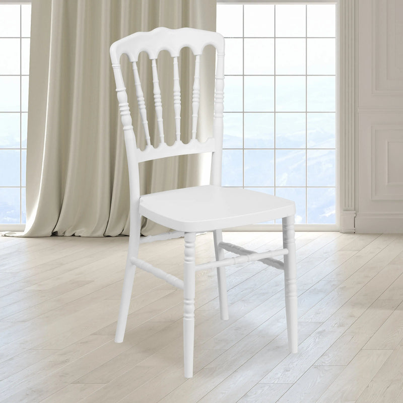 Katy White Resin Stacking Napoleon Chair iHome Studio