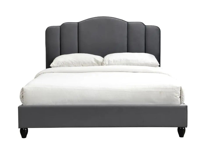 Kelsey King Bed, Charcoal Fabric iHome Studio