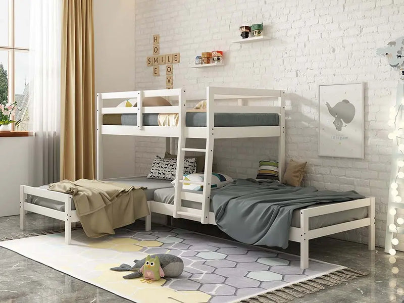 Keyla Triple Bunk Bed - Twin, White Finish iHome Studio