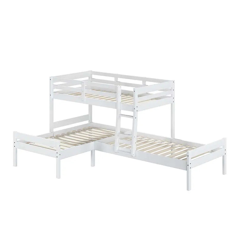 Keyla Triple Bunk Bed - Twin, White Finish iHome Studio