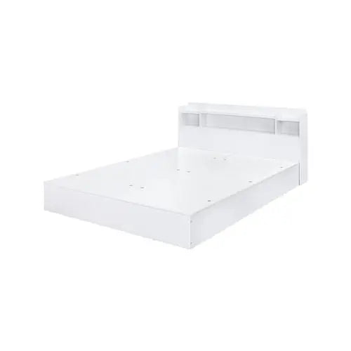 Knox Queen Bed w/Storage Headboard, White Finish iHome Studio