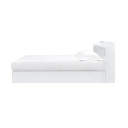 Knox Queen Bed w/Storage Headboard, White Finish iHome Studio