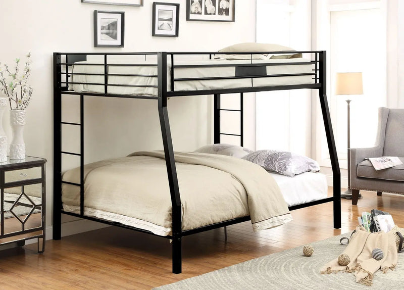 Kynlee Full/Queen Bunk Bed, Black iHome Studio