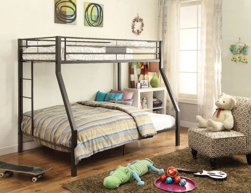 Kynlee Twin XL/Queen Bunk Bed, Sandy Brown iHome Studio