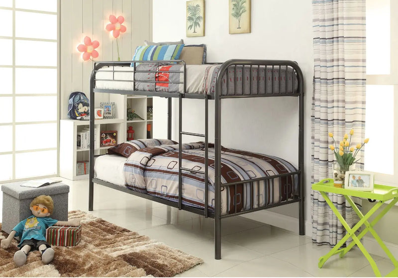 Lainey Twin/Twin Bunk Bed, Black iHome Studio