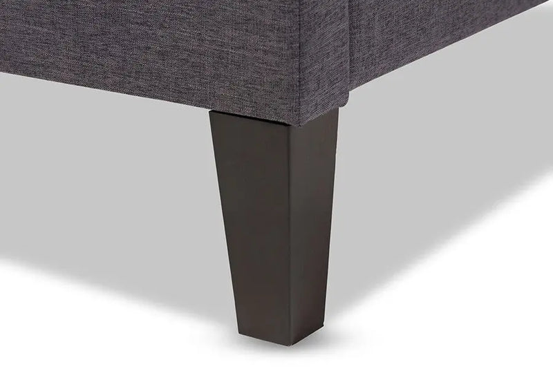 Lancashire Bed Grey Fabric Upholstered Frame w/Tapered Legs (Queen) iHome Studio
