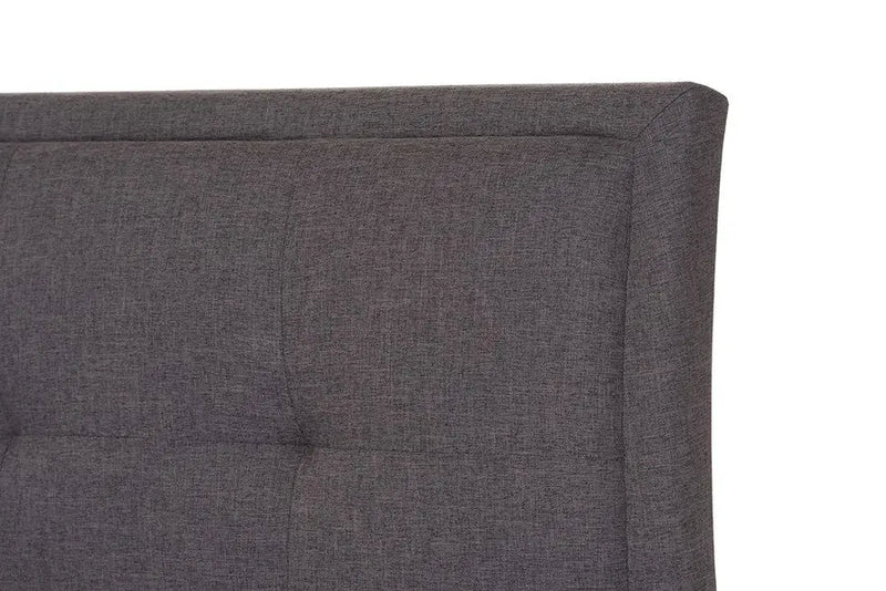 Lea Dark Grey Fabric Storage Platform Bed w/Scrolled Back Headboard (Queen) iHome Studio
