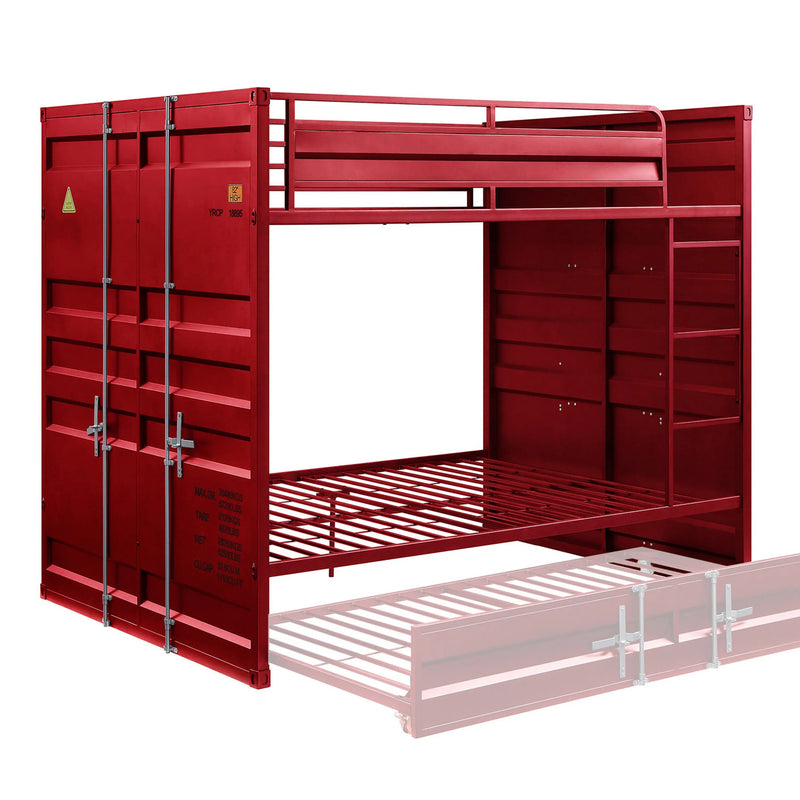 Lena Shipping Container Style Full Bunk Bed, Red iHome Studio