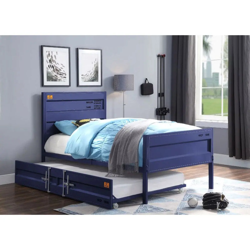 Lena Shipping Container Style Twin Bed, Blue iHome Studio