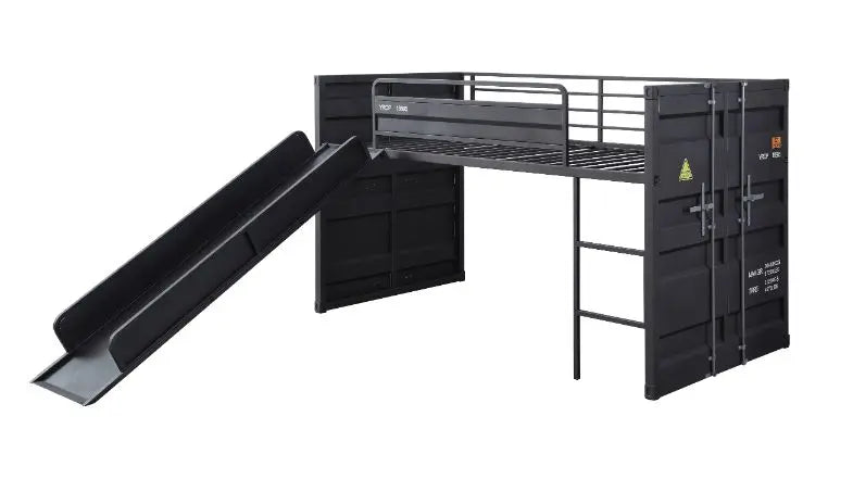 Lena Shipping Container Style Twin Loft Bed, Gunmetal Finished iHome Studio