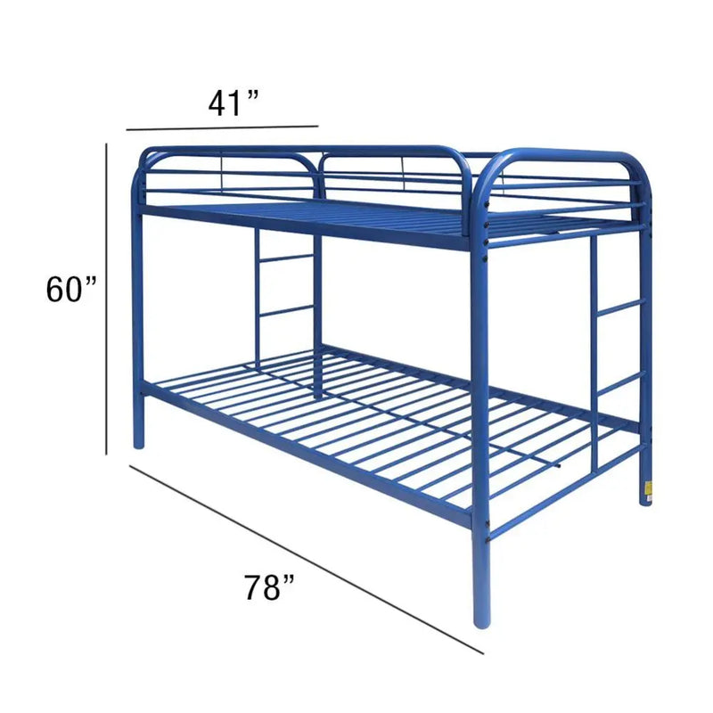 Lewis Metal Twin/Twin Bunk Bed, Blue iHome Studio