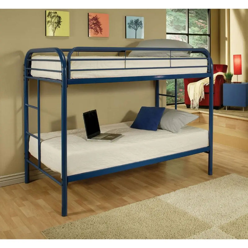 Lewis Metal Twin/Twin Bunk Bed, Blue iHome Studio