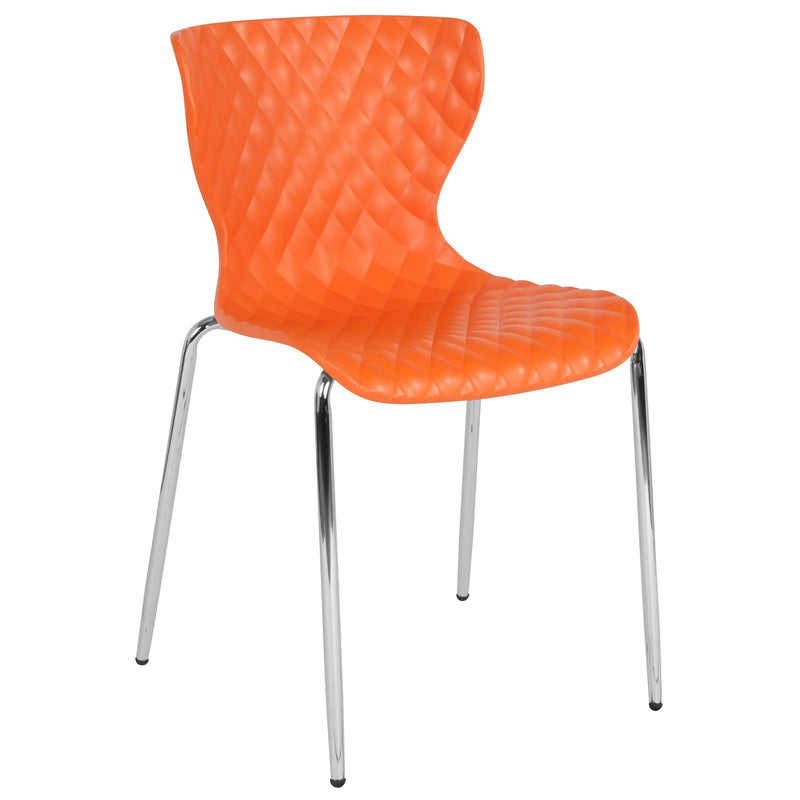 Lexington Orange Plastic Stack Chair iHome Studio