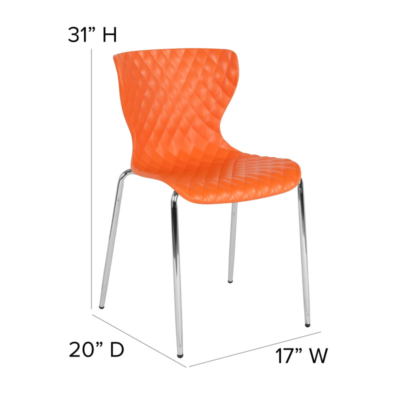 Lexington Orange Plastic Stack Chair iHome Studio