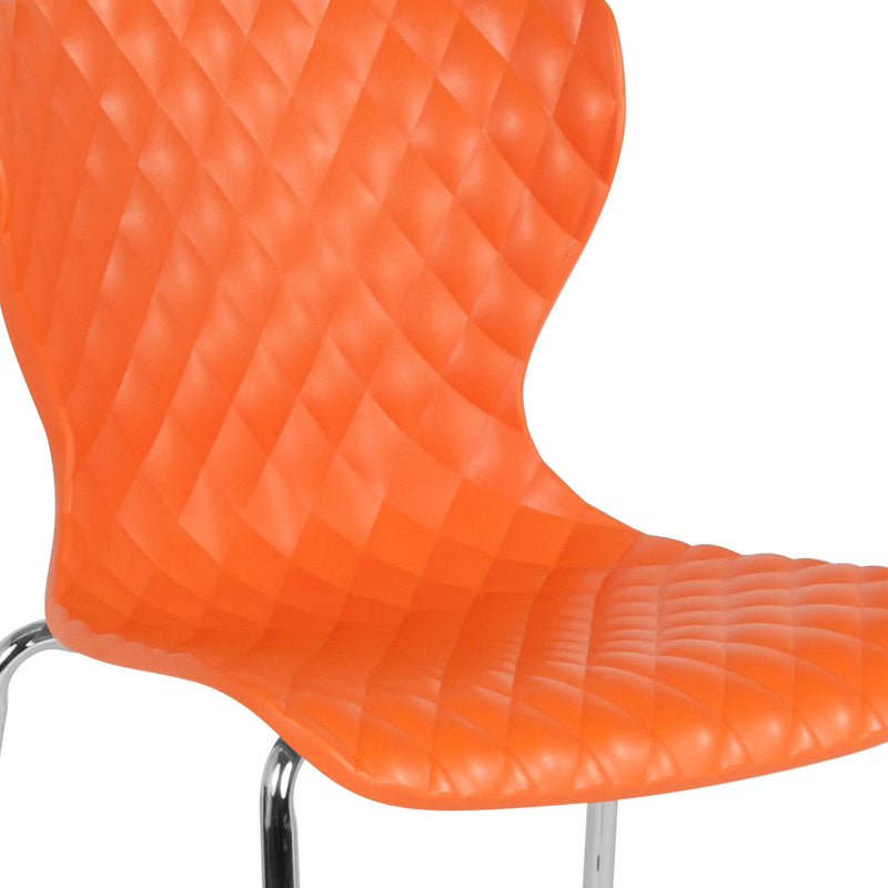 Lexington Orange Plastic Stack Chair iHome Studio