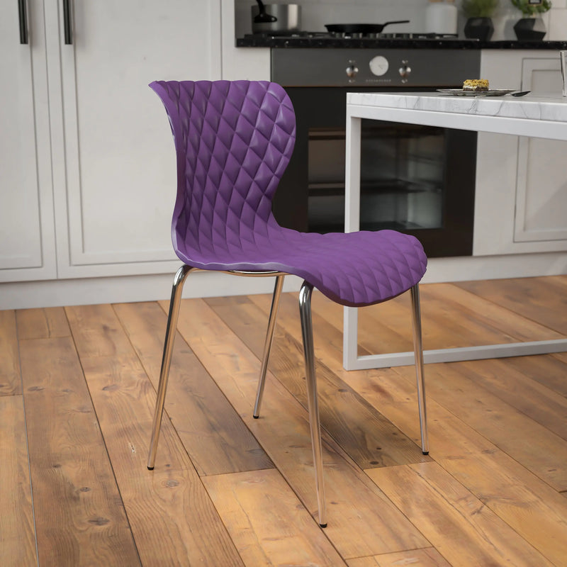 Lexington Purple Plastic Stack Chair iHome Studio