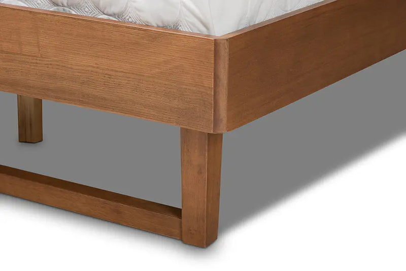 Lichfield Walnut Brown Finished Wood Platform Bed (King) iHome Studio