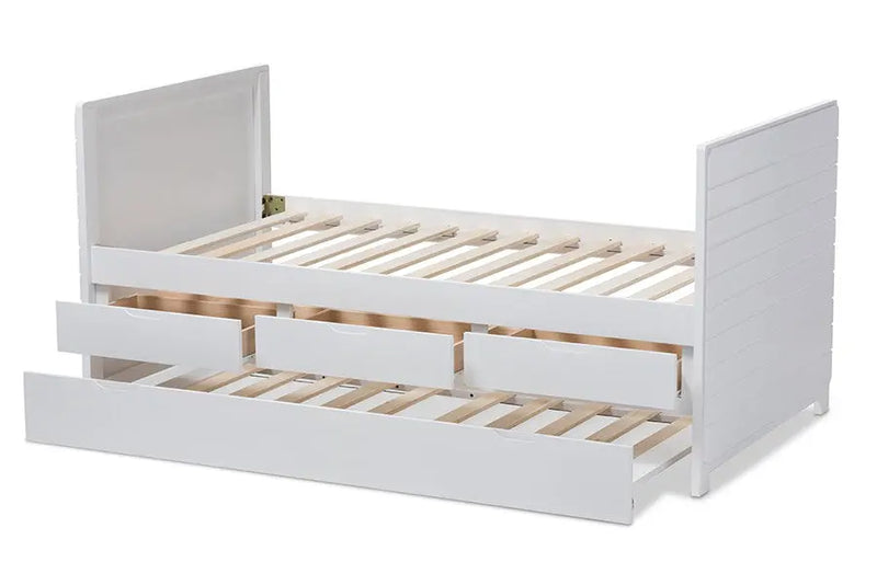 Linna White- Daybed w/Trundle (Twin) iHome Studio