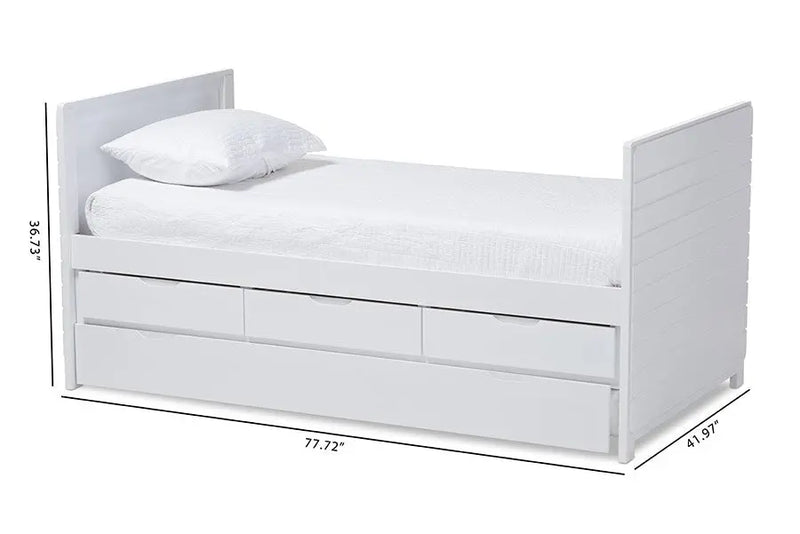 Linna White- Daybed w/Trundle (Twin) iHome Studio