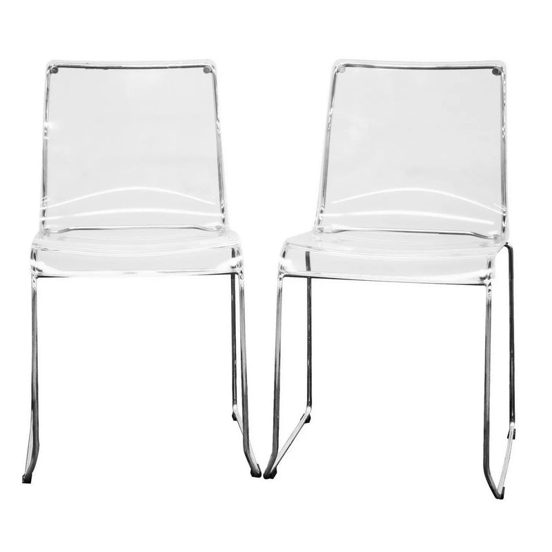 Lino Acrylic Dining Chair Clear - 2pcs iHome Studio