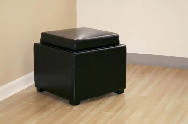 Logan Black Tate Storage Ottoman iHome Studio