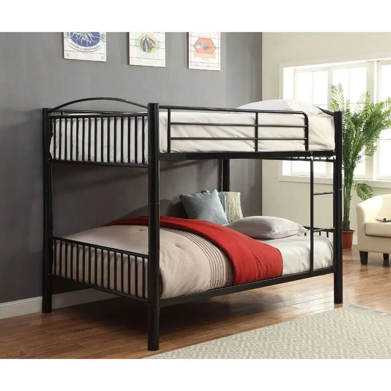 Logan Full/Full Metal Bunk Bed, Black iHome Studio