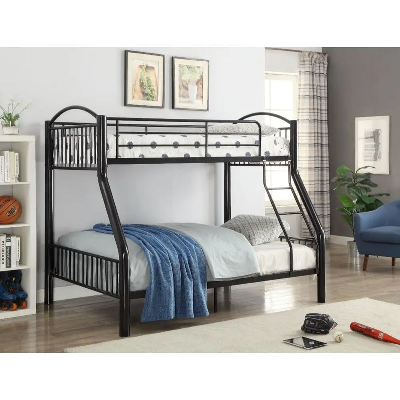 Logan Twin/Full Metal Bunk Bed, Black iHome Studio