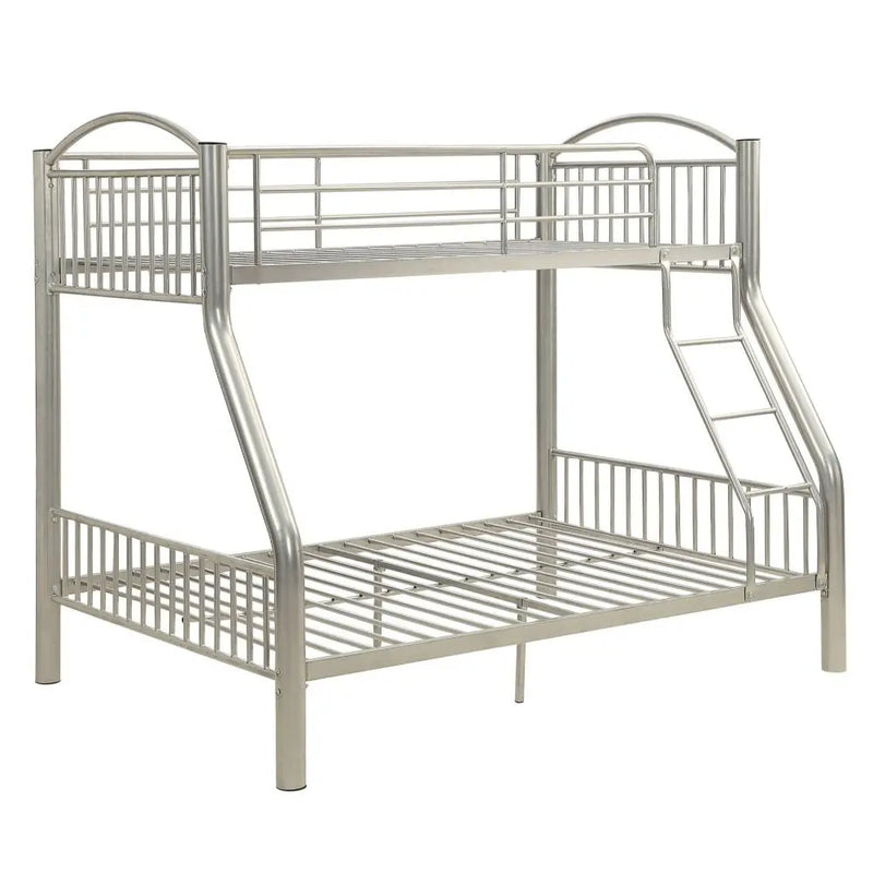 Logan Twin/Full Metal Bunk Bed, Silver iHome Studio